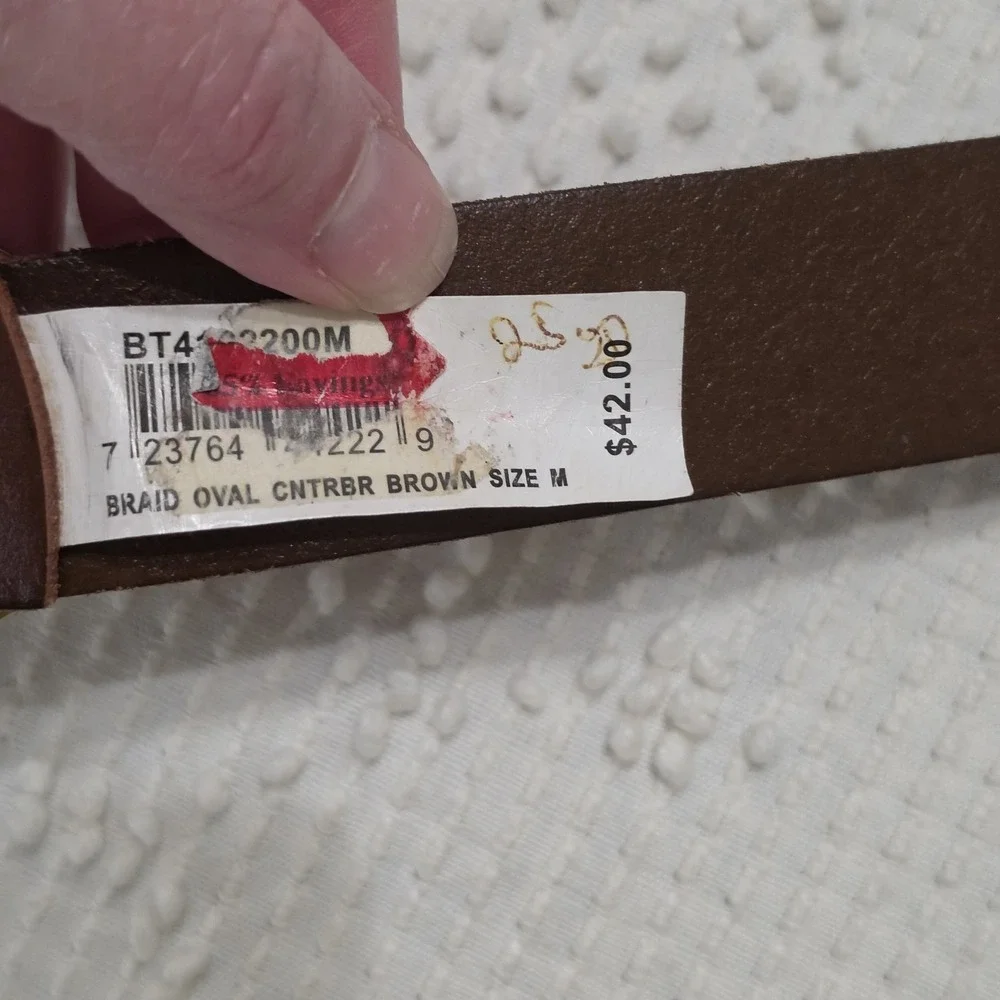 Fossil Brown Leather Belt Braid Women's Size Medium New